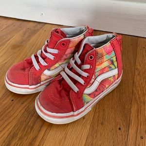 Red Vans Old School High Tops w/ Glitter Fruit
